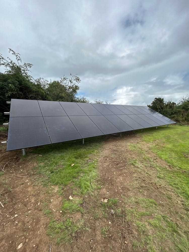 Ground-mounted solar panels installed near Ballyjamesduff, Co. Cavan, by Solar PV Panels Ireland