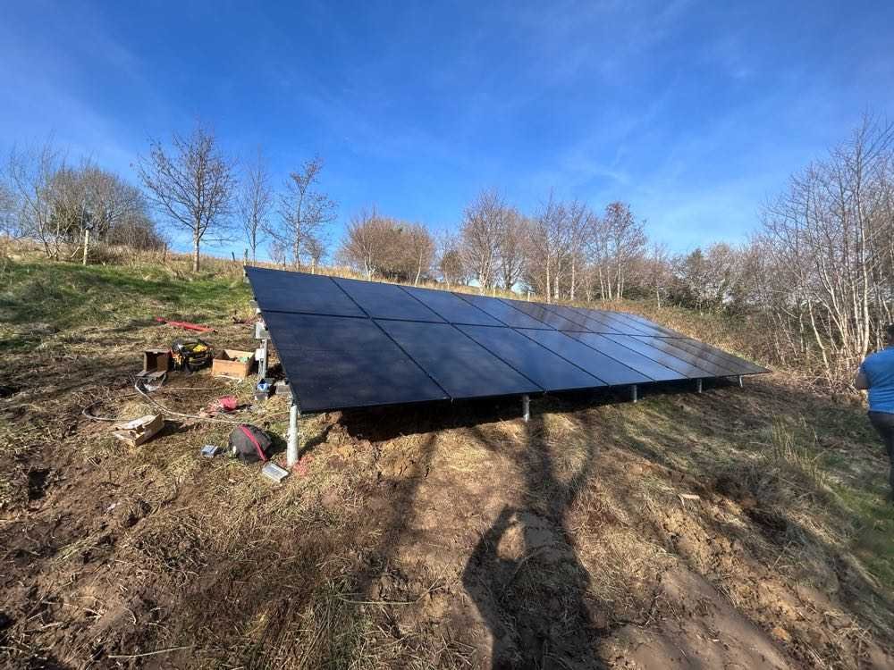 Ground-mounted solar panels installed in Co. Leitrim by Solar PV Panels Ireland