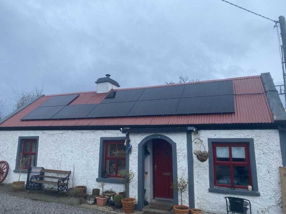 10 solar panels on a roof installed by Solar PV Panels Ireland in Co. Leitrim