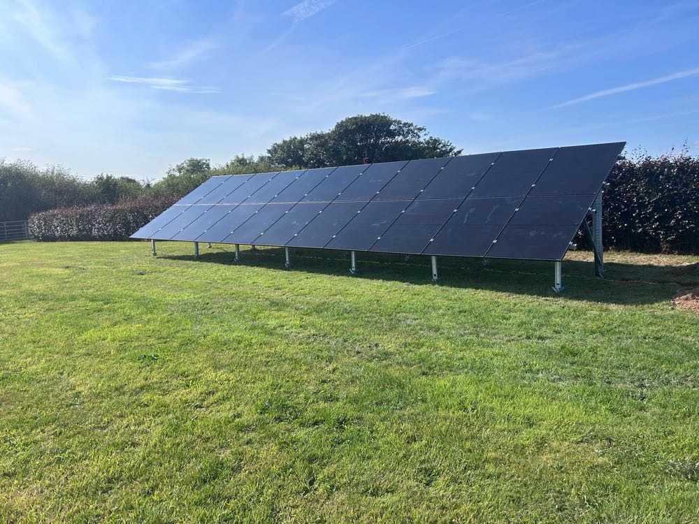 22 ground-mounted solar panels installed by Solar PV Panels Ireland in Co. Longford